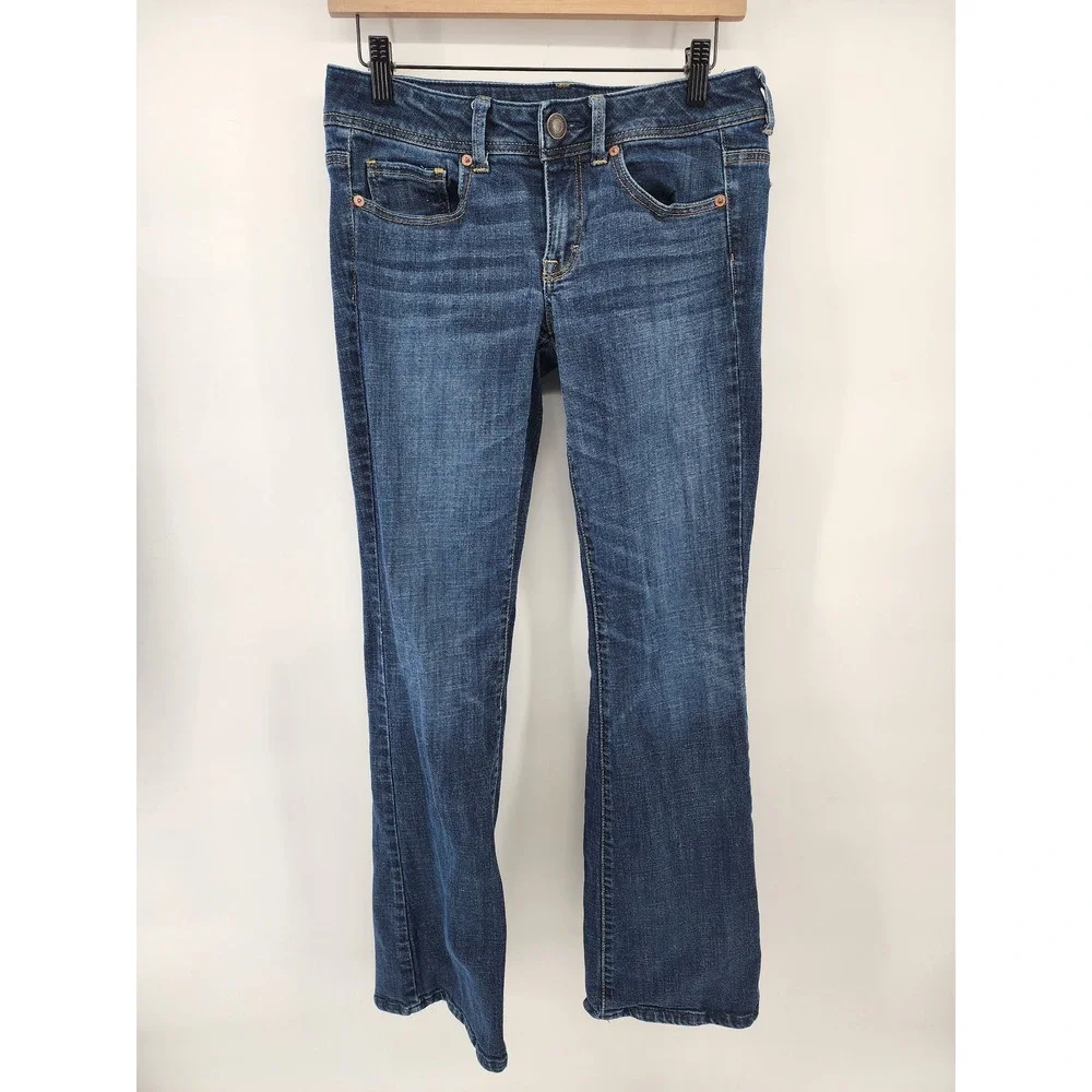 American Eagle Original Boot Stretch Blue Denim Jeans Size 6